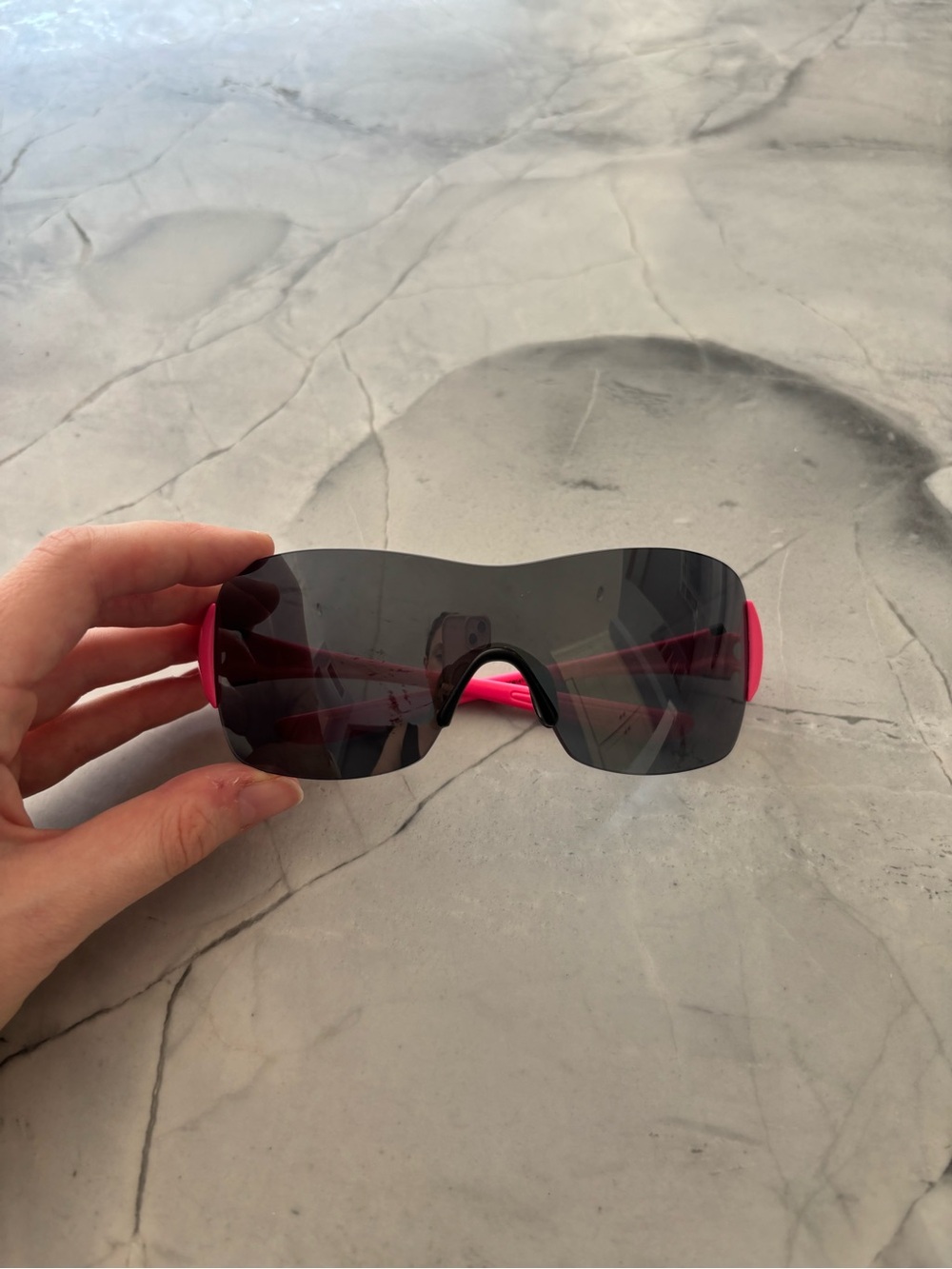 Oakley Pink and Black Shield Sunglasses
